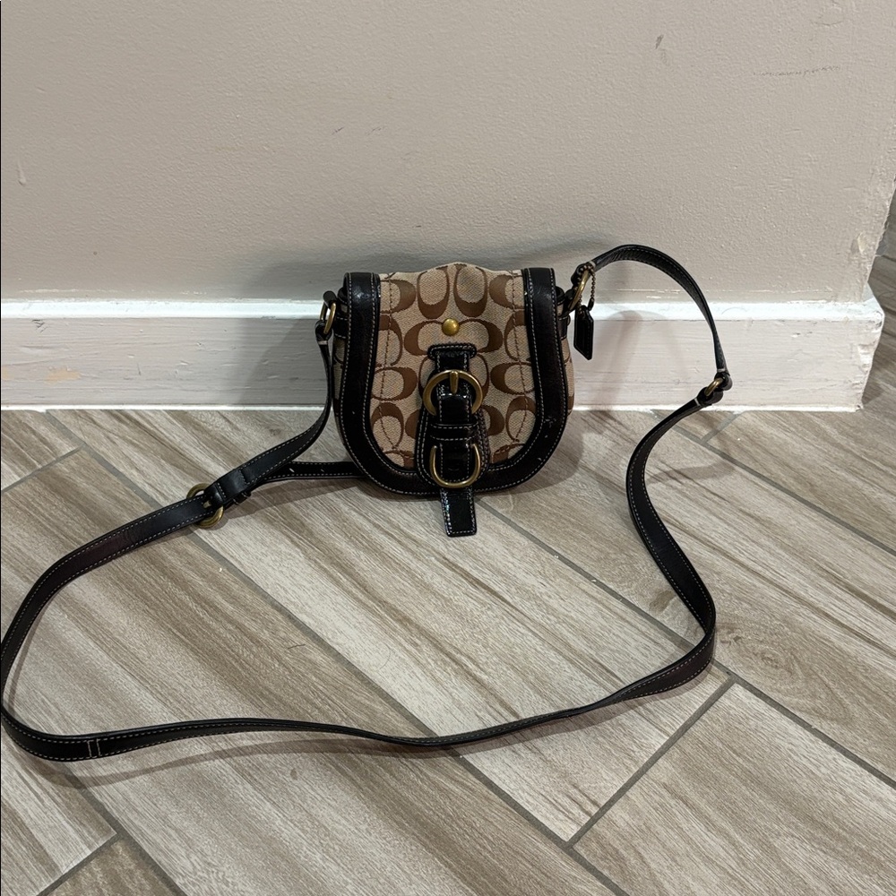 Coach Brown and Black Crossbody Bag